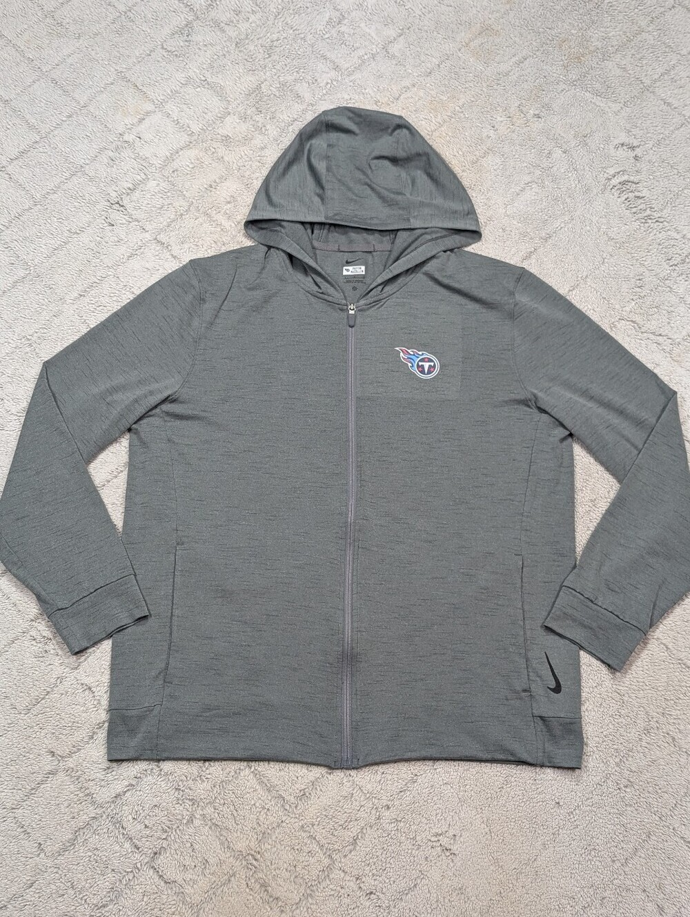 Tennessee Titans Jacket Mens L Gray Nike Sideline Pop Performance Full Zip